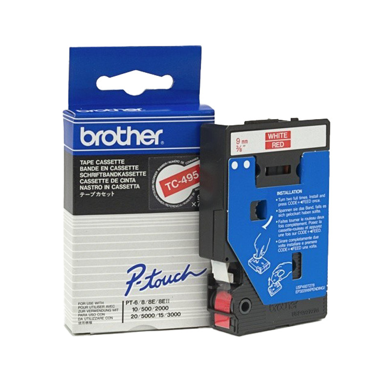 Banda Originala Brother Etichete TC495, 9mm x 7.7m