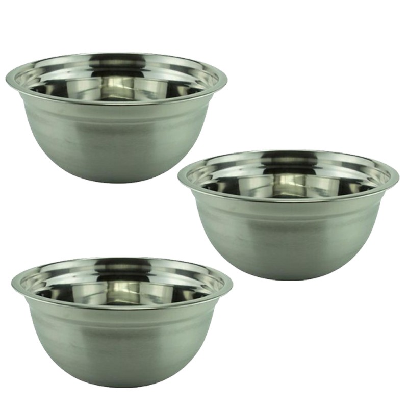 Set 3 Boluri din Inox, 18 cm, 1.3 l Capacitate, Grunberg Gr739