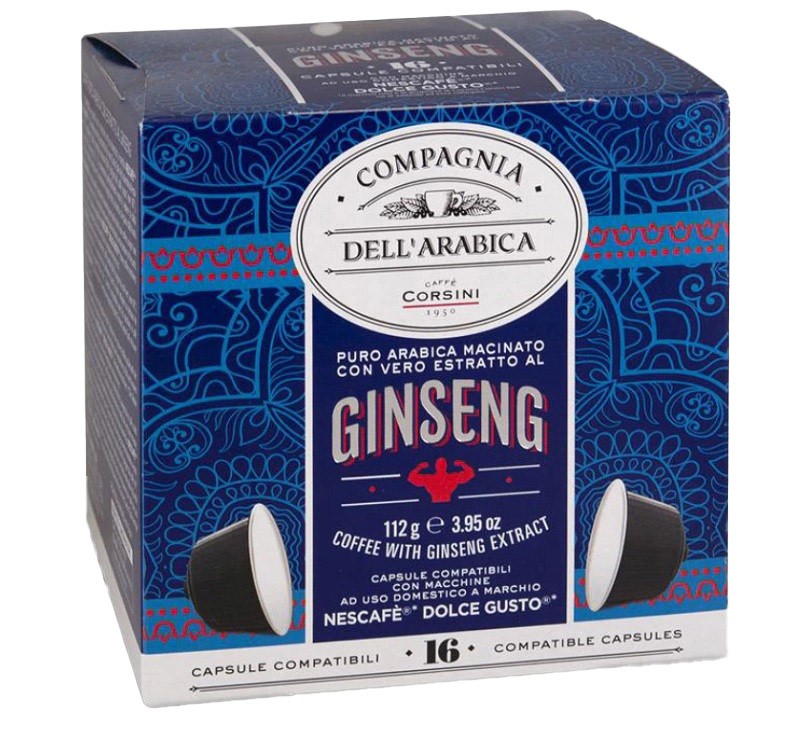 Capsule Cafea cu Ginseng Compagnia Dell\'Arabica Corsini Caffe\' Al Ginseng Dolce Gusto 16 X 7G