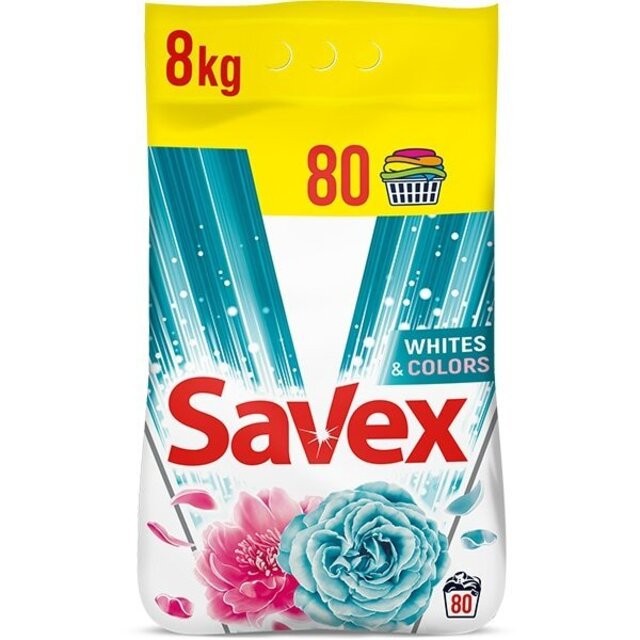 Detergent Automat Savex 2 in 1 White & Colors, 80 Spalari, 8 Kg
