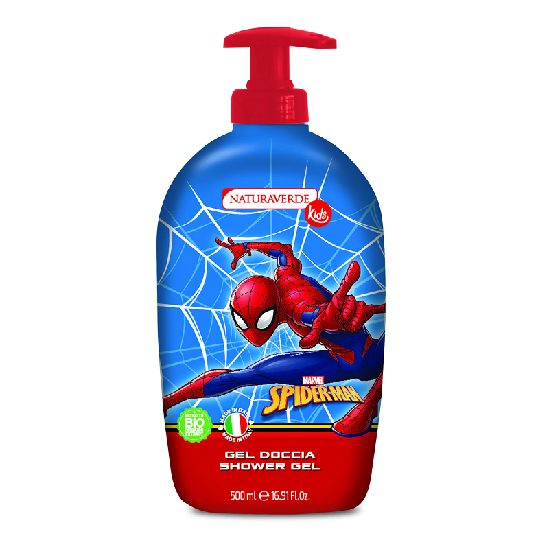 Gel de Corp Spiderman Naturaverde Kids cu Extracte Organice de Ovaz 500 ml