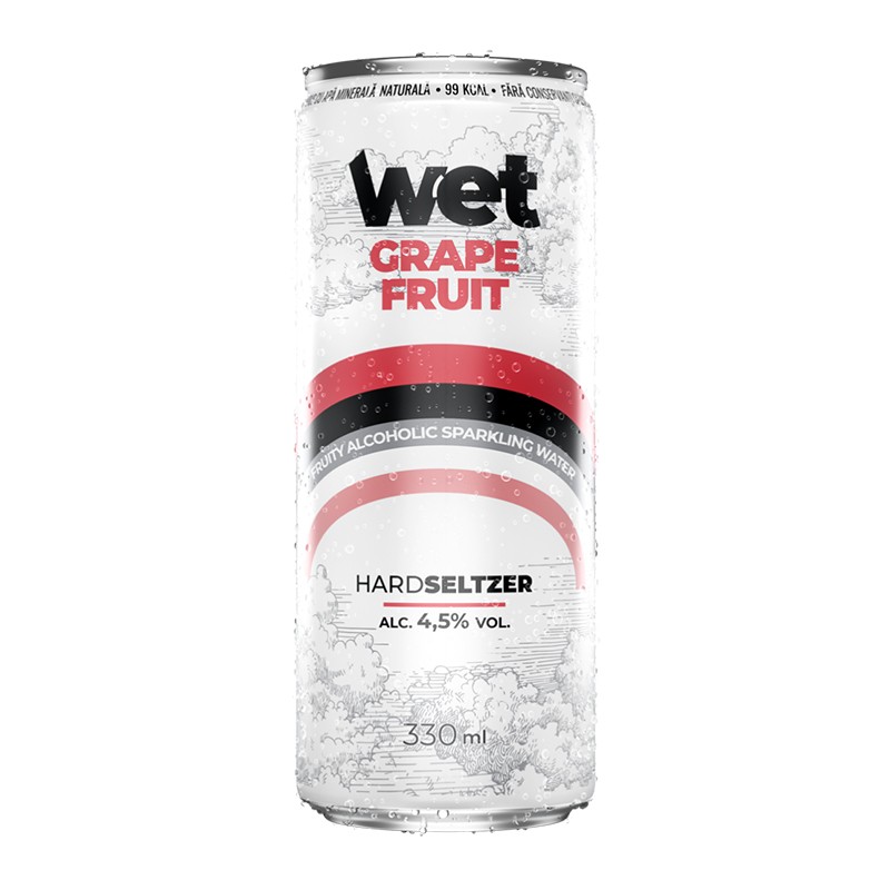 Bautura Alcoolica Fructata cu Grapefruit Wet Hard Selzer, 4.5% Alcool, Doza, 0.33 l