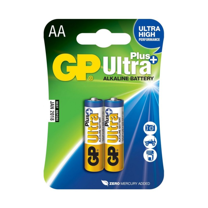 Set 2 x Baterii Alcaline Ultra Plus GP AA R6